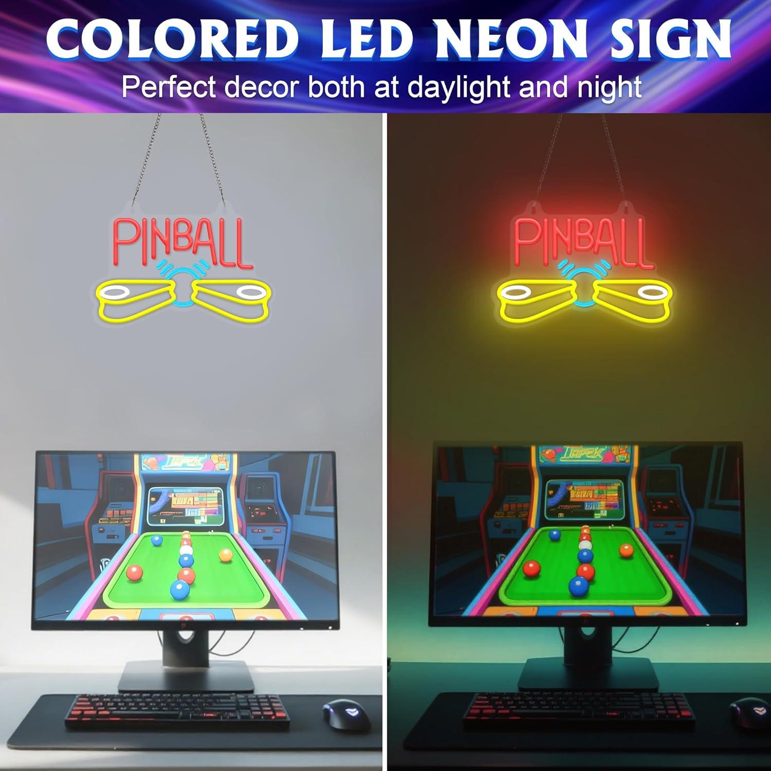 ป้ายไฟนีออนพินบอล ไฟนีออน LED  - Arcade Games & Vending Llc Photos บทวิจารณ์และราคา